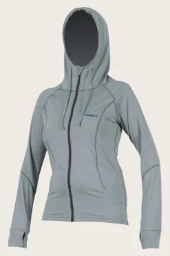 Women O’Neill Uv Protection Rash Guards<WOMEN'S HYBRID L/S FULL ZIP SUN HOODIE