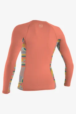 Women O’Neill Uv Protection Rash Guards<WOMEN'S PRINT L/S RASH GUARD
