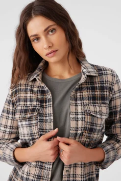 Women O’Neill Tops<ZUMA SUPERLEECE FLANNEL SHIRT