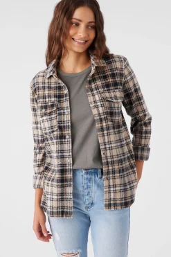 Women O’Neill Tops<ZUMA SUPERLEECE FLANNEL SHIRT